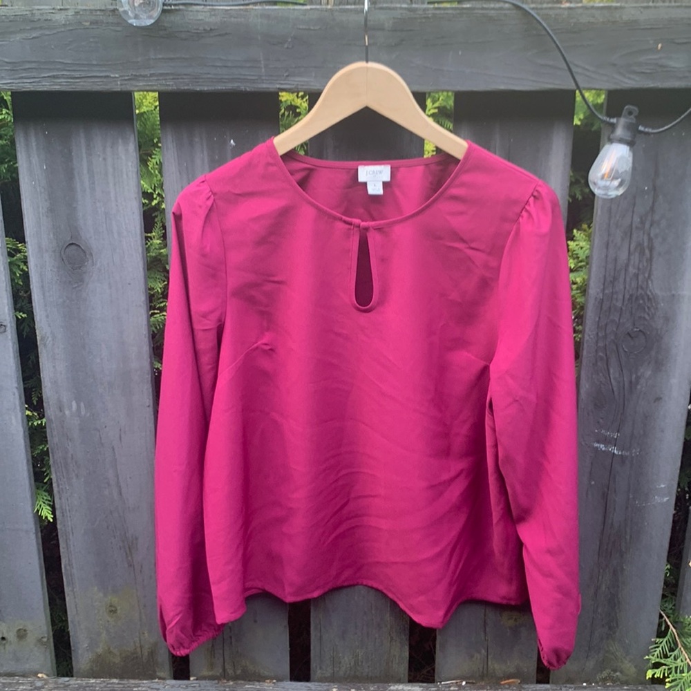 J. Crew Lined Key Hole Blouse